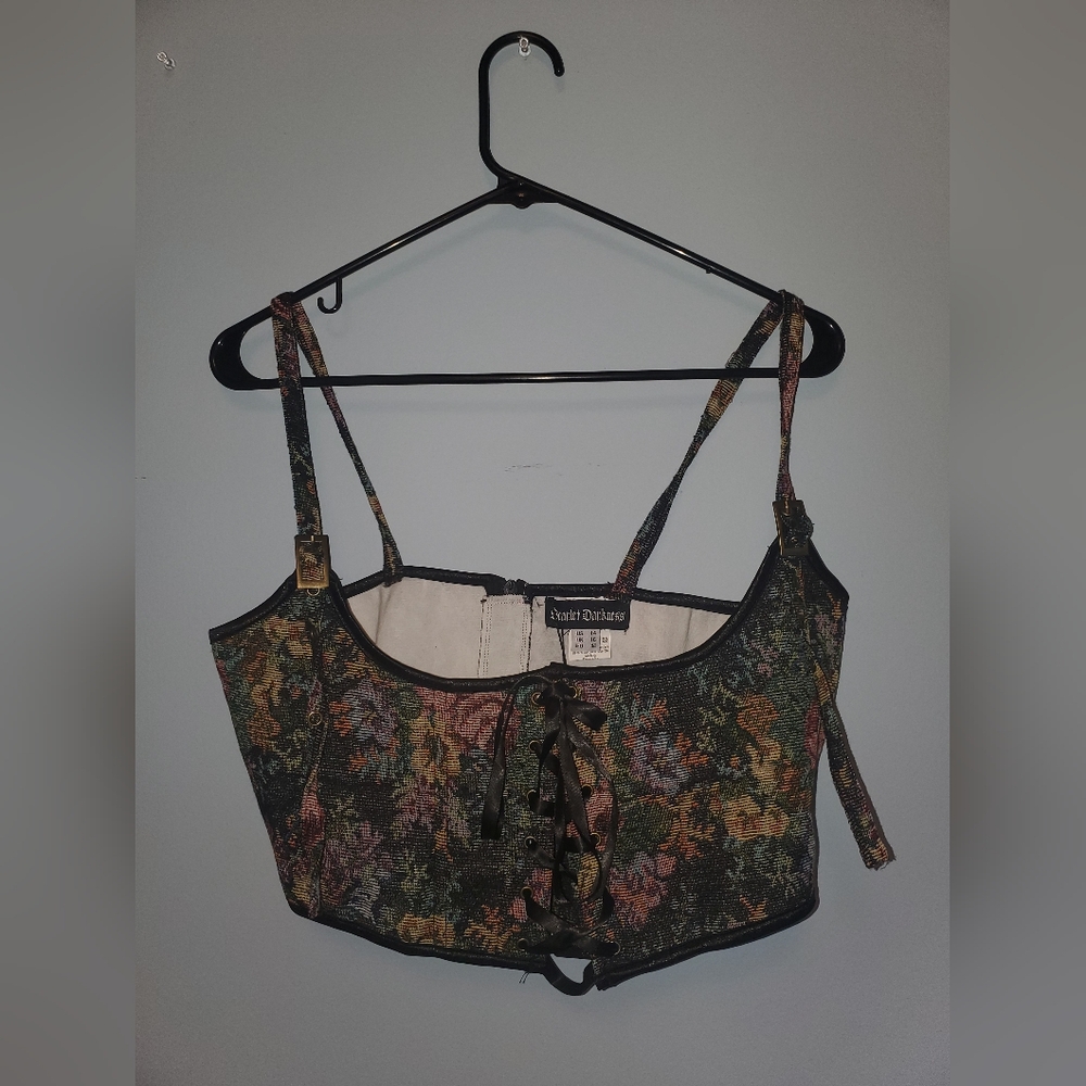 Scarlet Darkness Floral Tapestry Corset